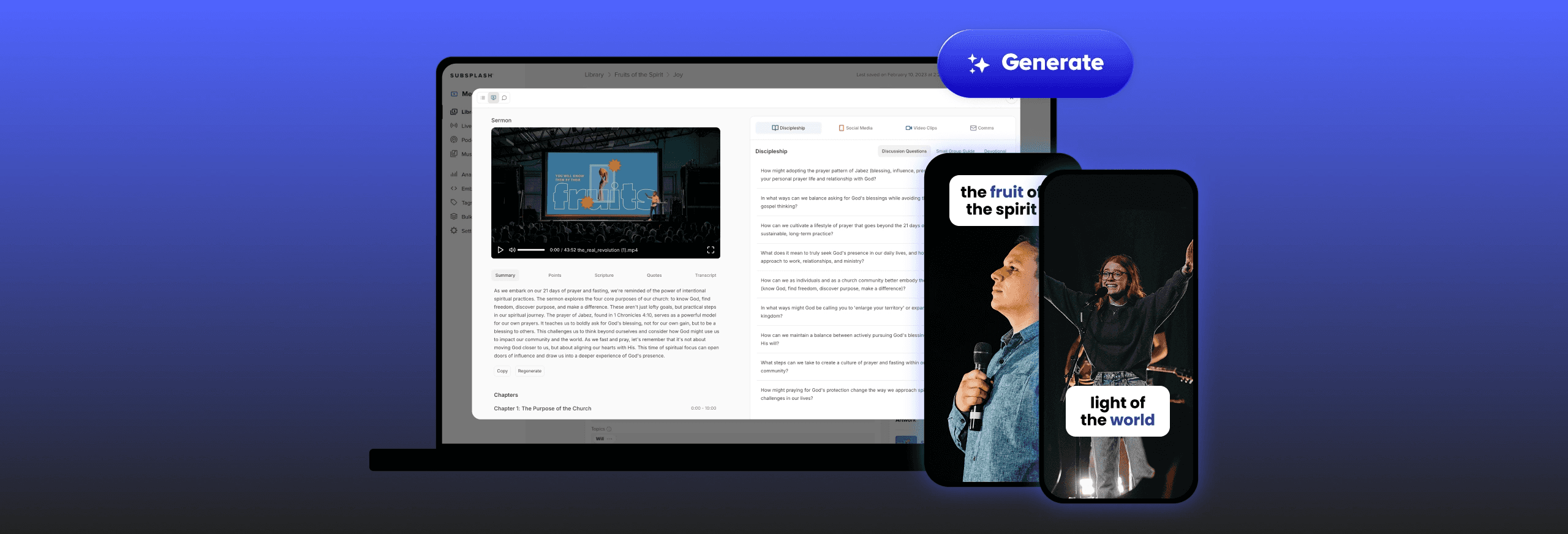 AI content generation across multiple devices - Church Reels Editing