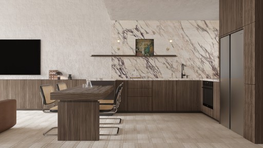 Girl walking in the big building