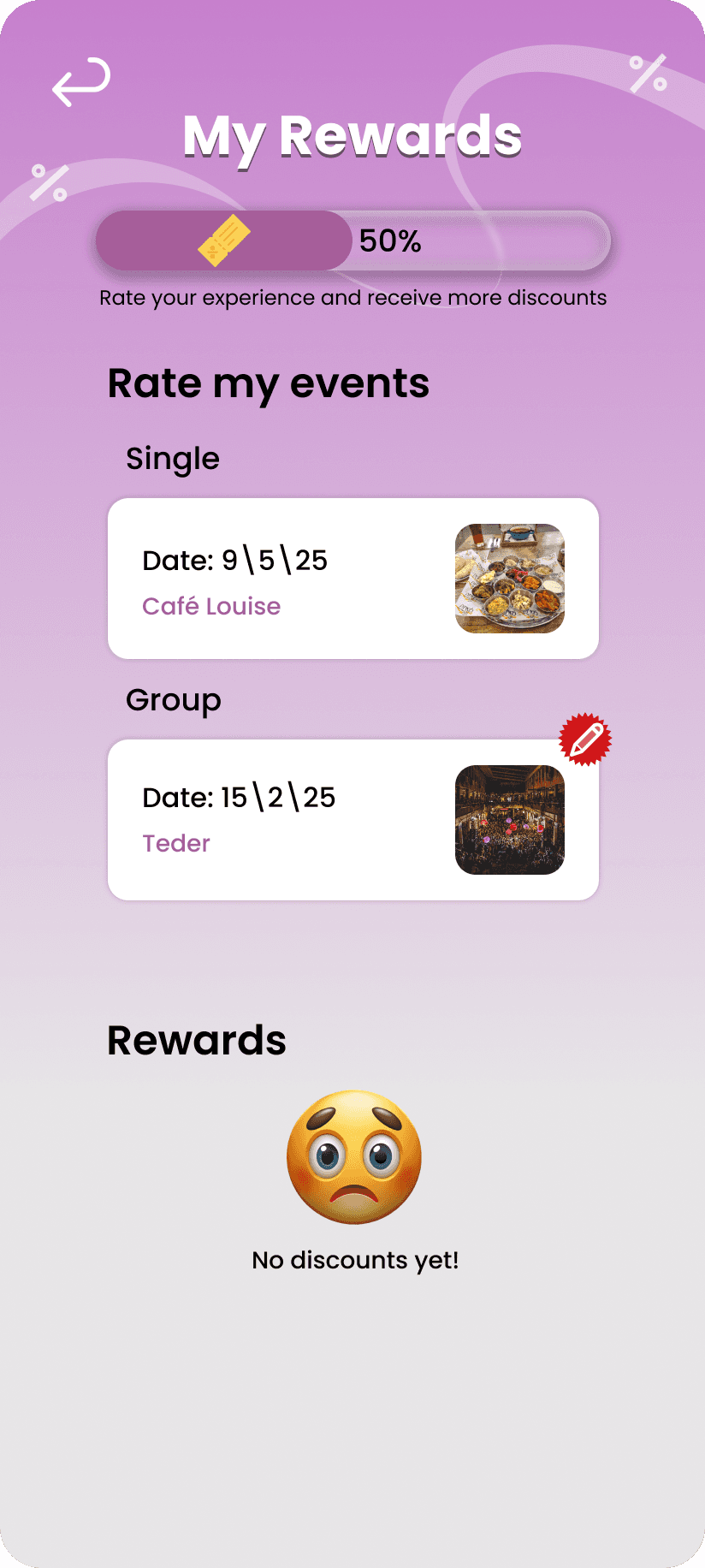 Rating screen