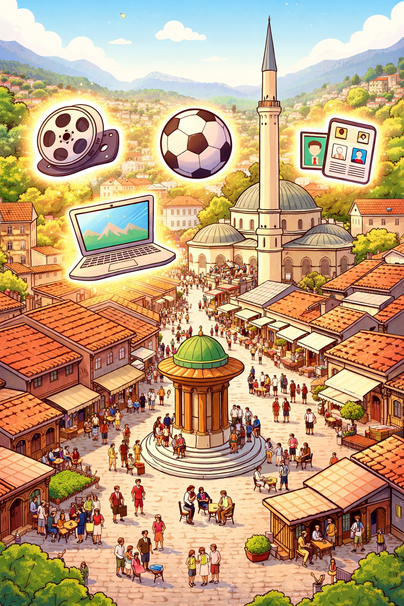 Sarajevo Baščaršija sa turistima tokom festivala i događaja koji utiču na potražnju