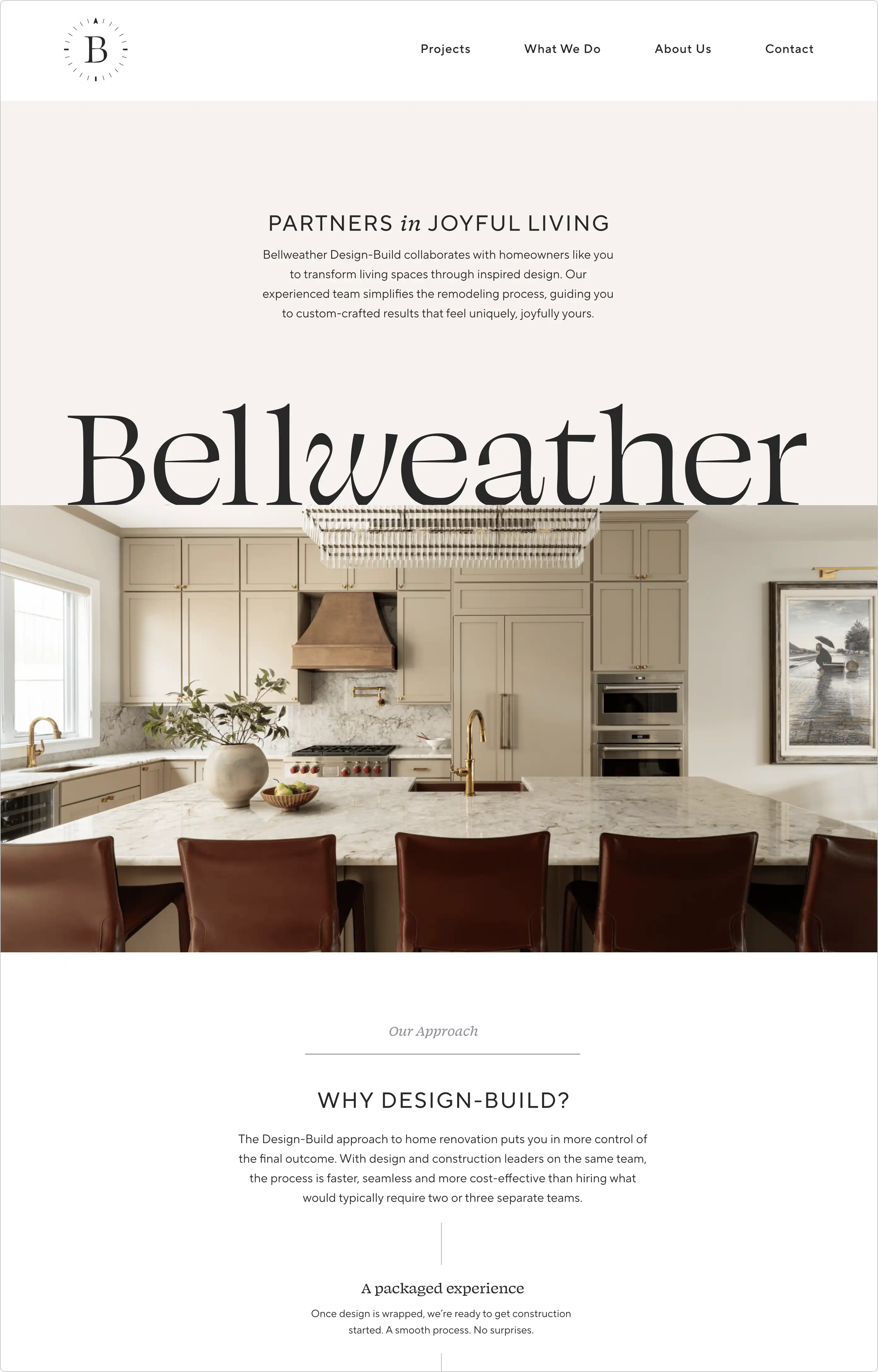 Bellweather website displayed in desktop breakpoint