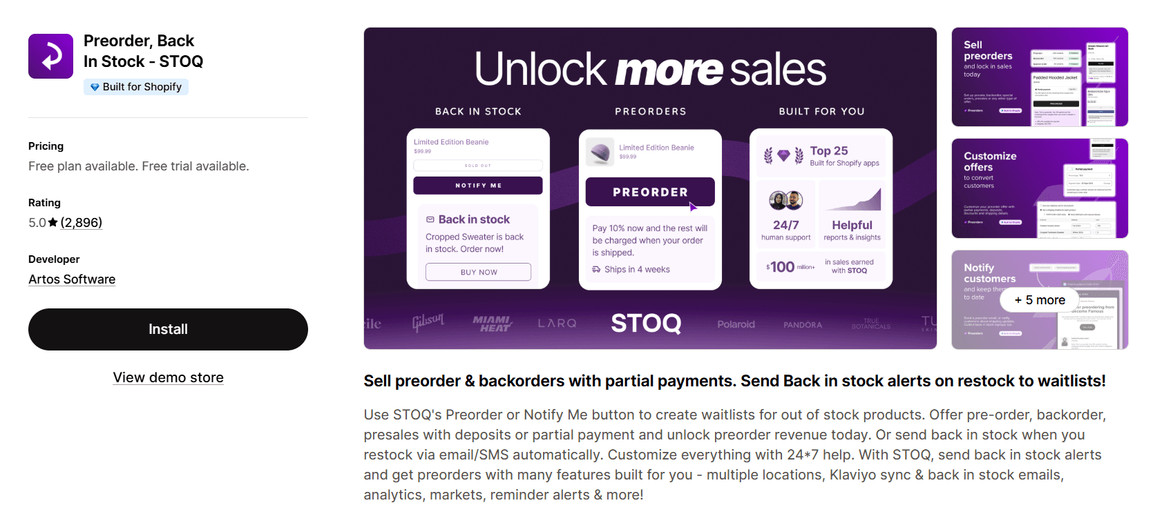 Preorder, Back in Stock- STOQ