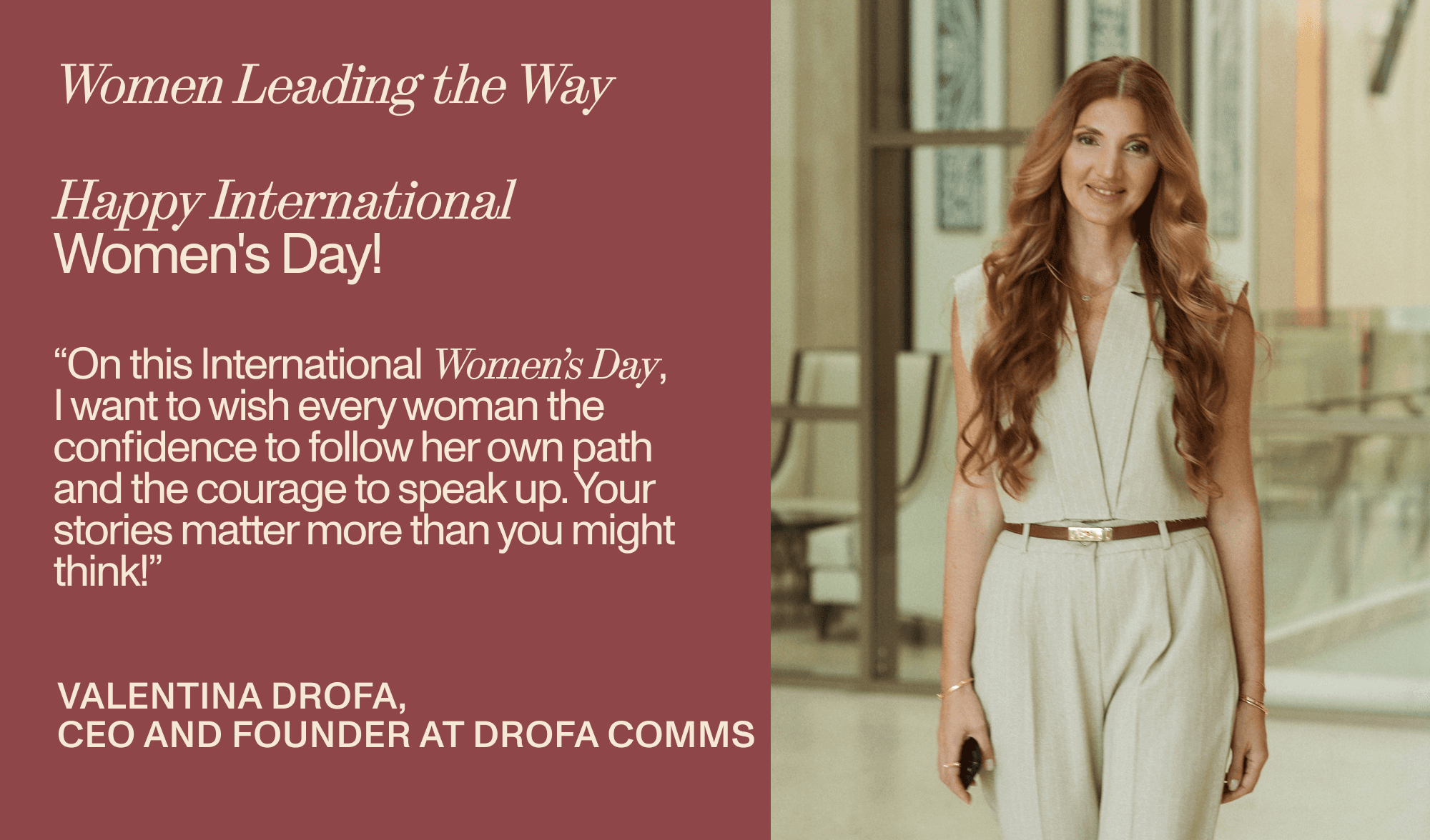 International Women’s Day Letter from Valentina Drofa