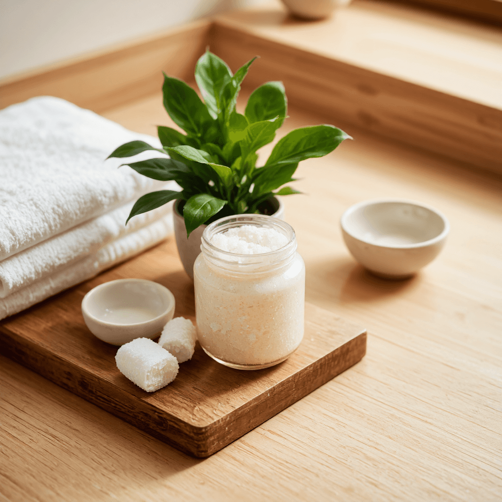 product photography of jar of sea scrub