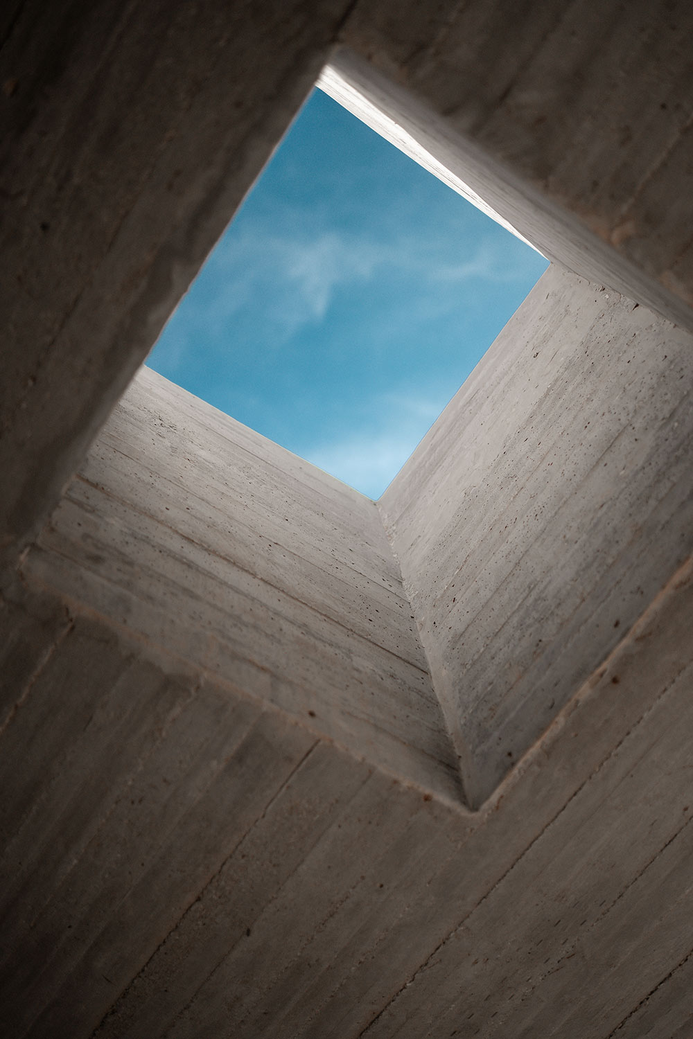 Concrete skylight detail in a villa by Aristides Dallas Architects, photographed by TERAMOK