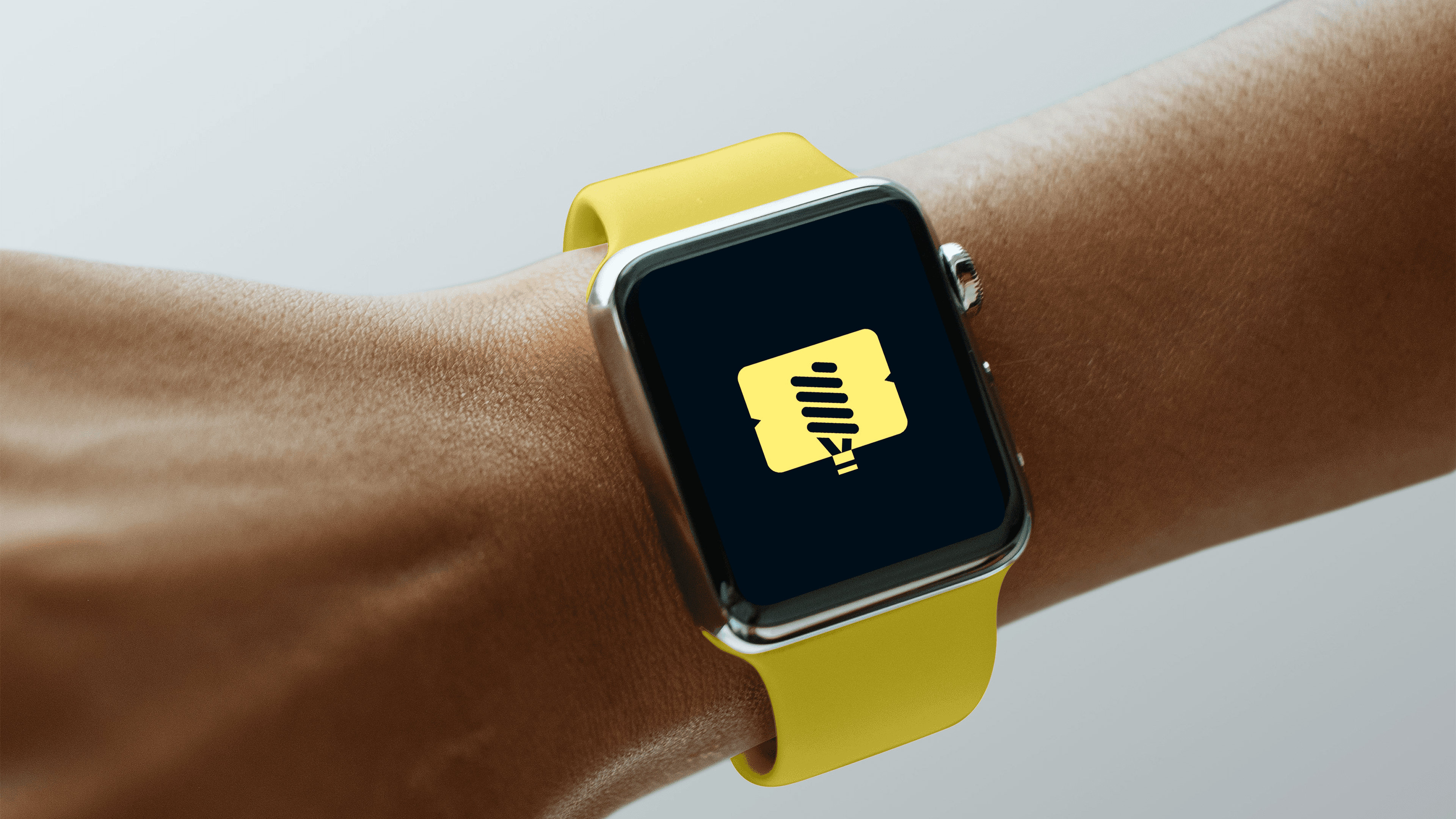 Smart watch mockup witch linter logo