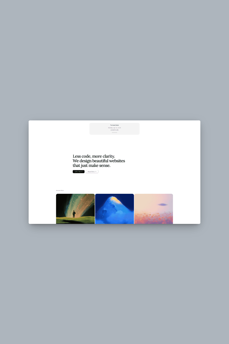 Thumbnail of a web design studio homepage