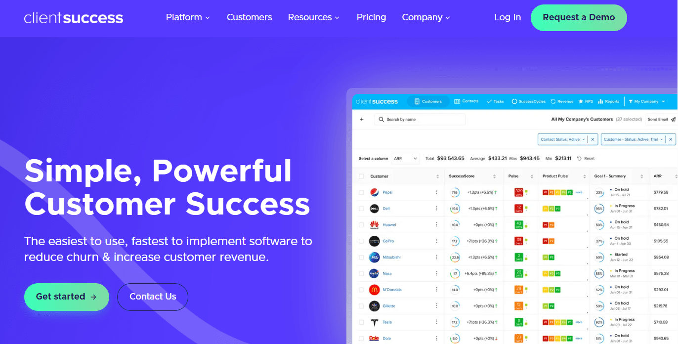 ClientSuccess home page