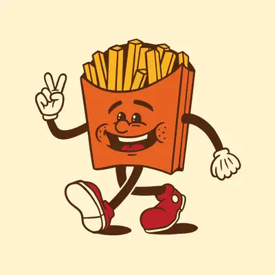 Frencheez logo design, retro 70s branding for a french fry restaurant