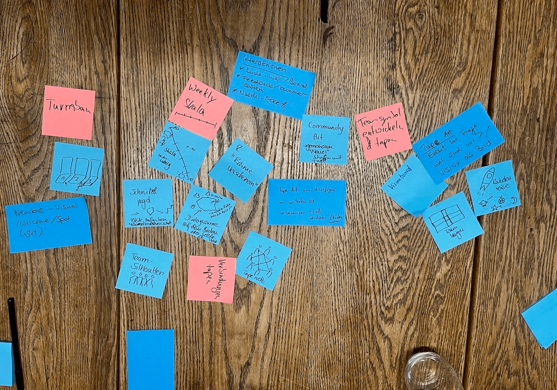 Post its für einen Workshop in Hamburg