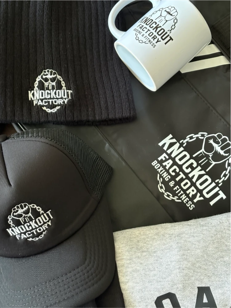 branded beanies, bags, caps