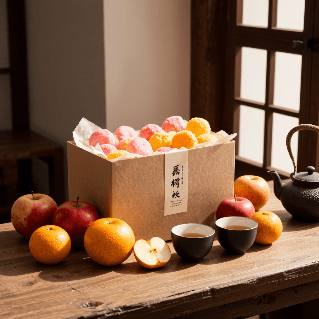 product photography of box of assorted sweets