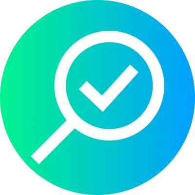 Magnifying glass inspection icon