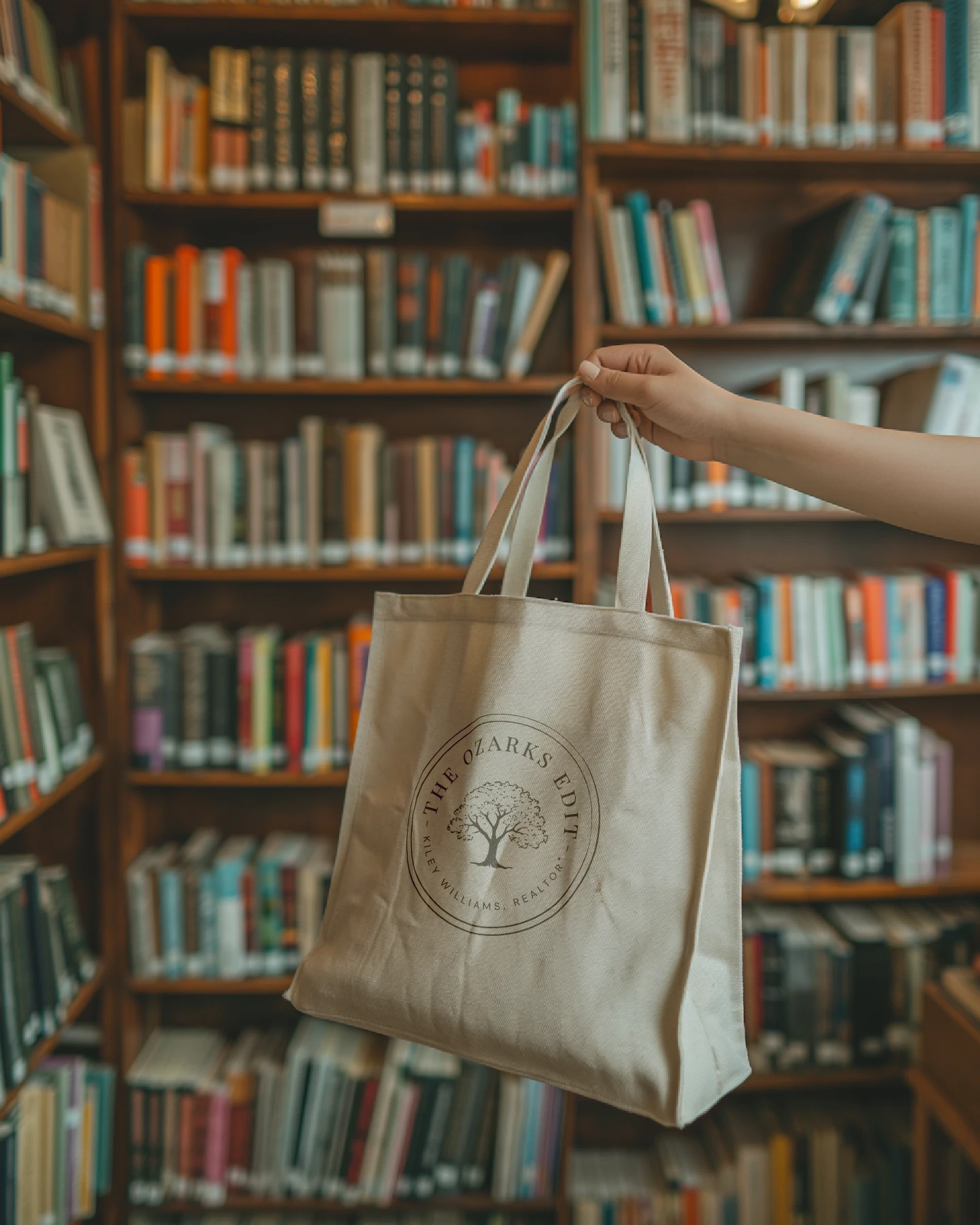 ozarks edit logo on tote bag mockup