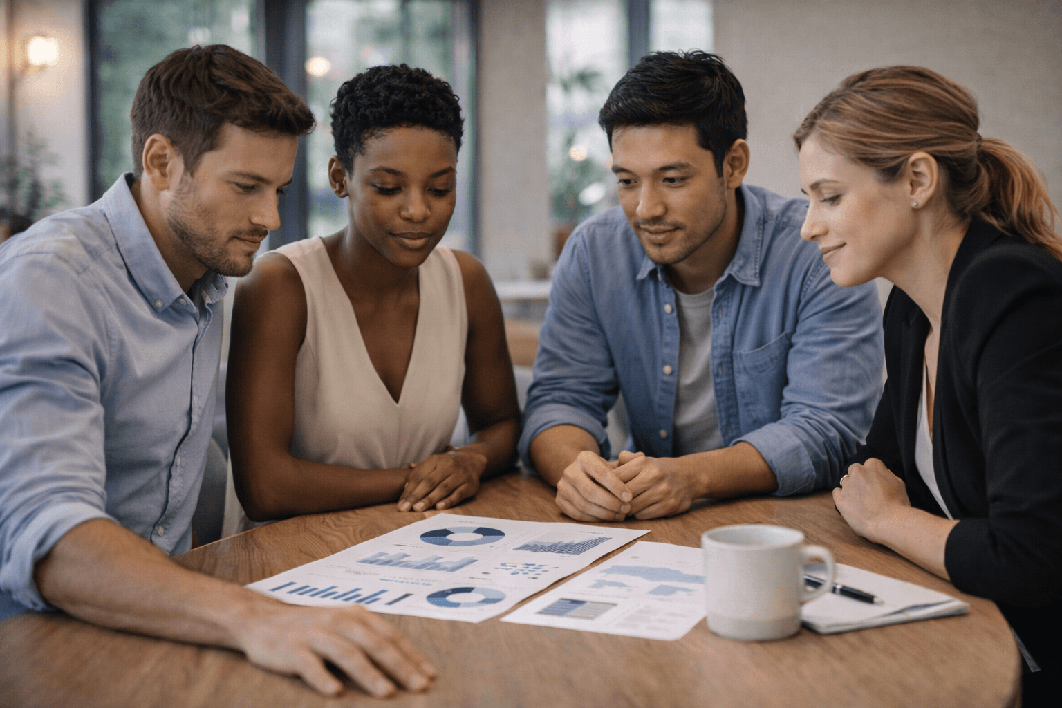 Two people planting together in a sunlit garden, wearing gloves and smiling while working