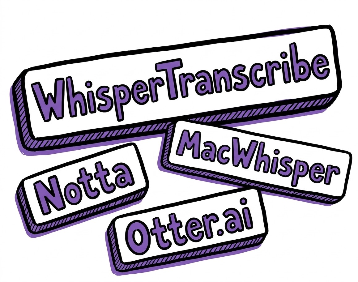 WhisperTranscribe, Notta, MacWhisper, Otter.ai