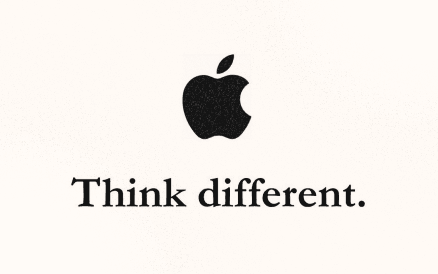 Apple logo with a tagline