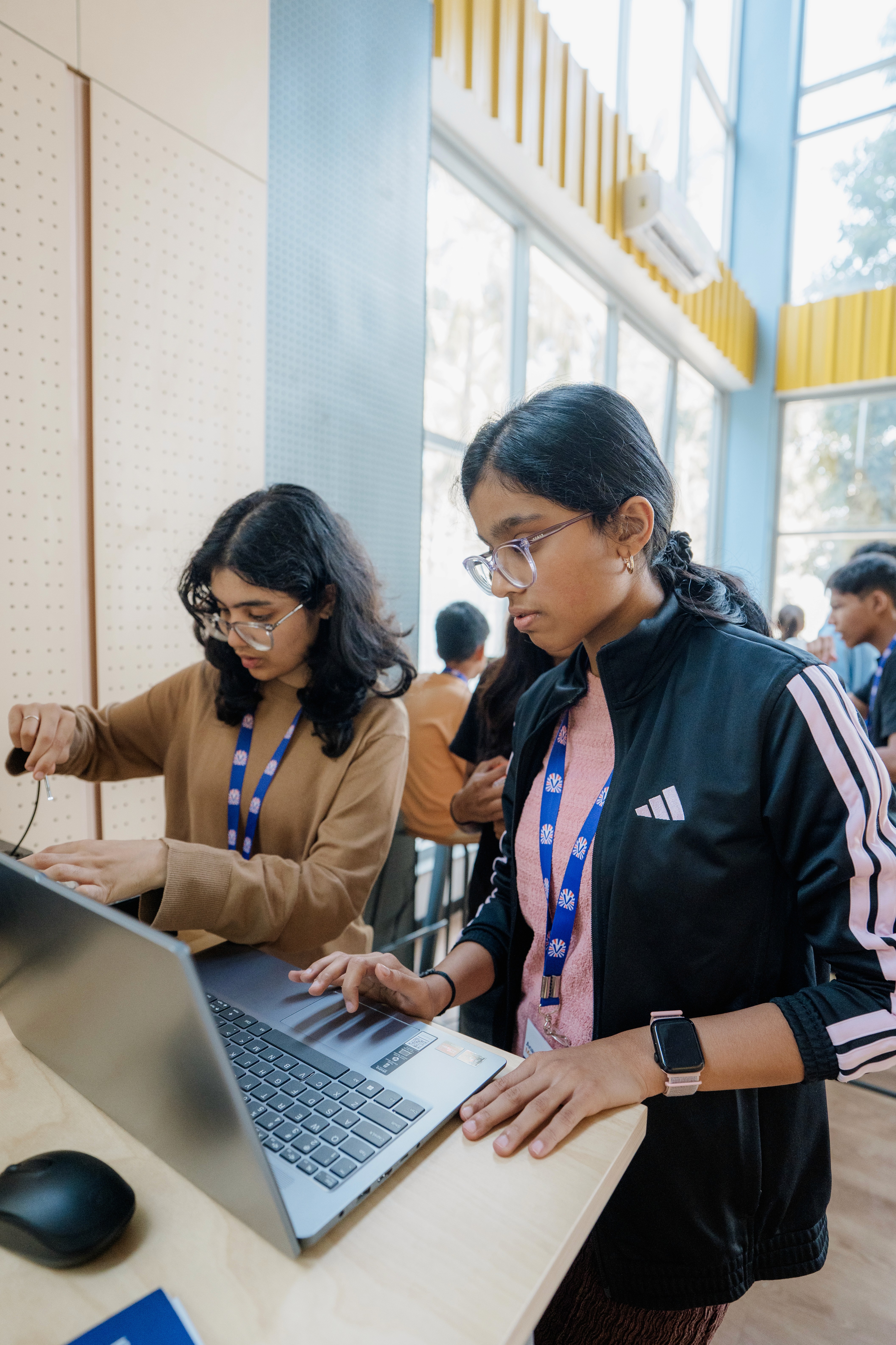 Students focused on completing tasks within time