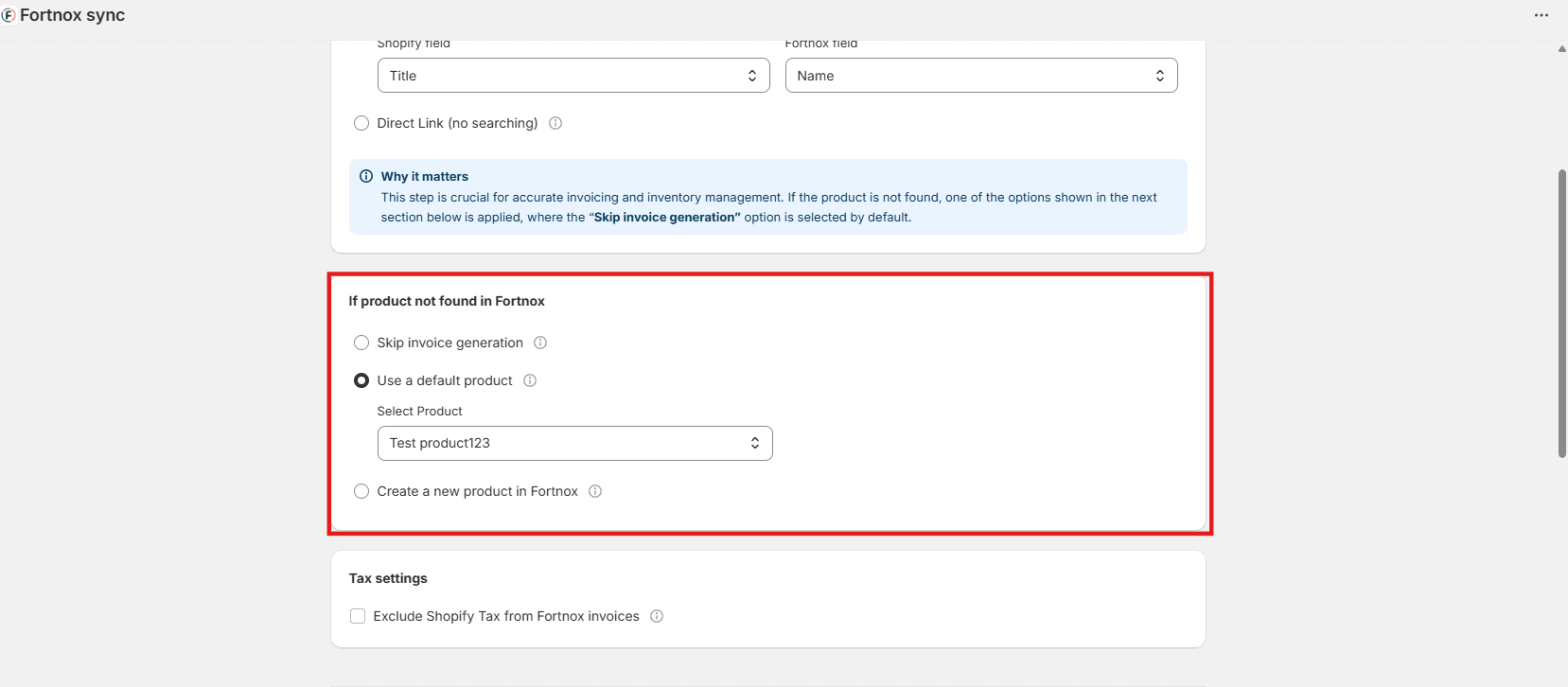 Setting up Product Sync Preferences