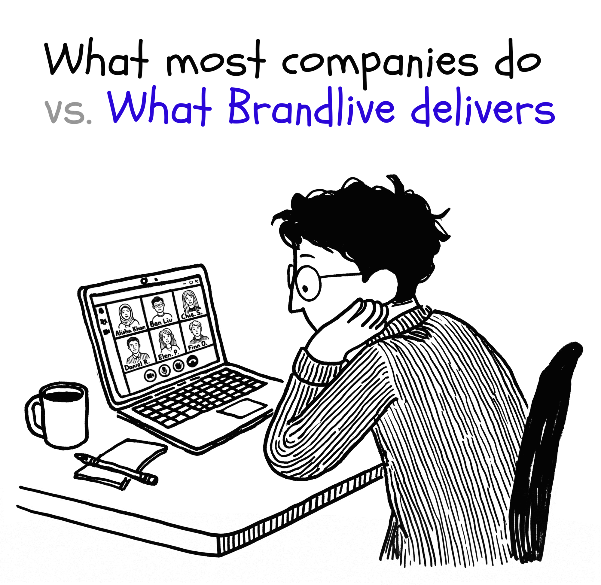 What most companies do vs. What Brandlive delivers