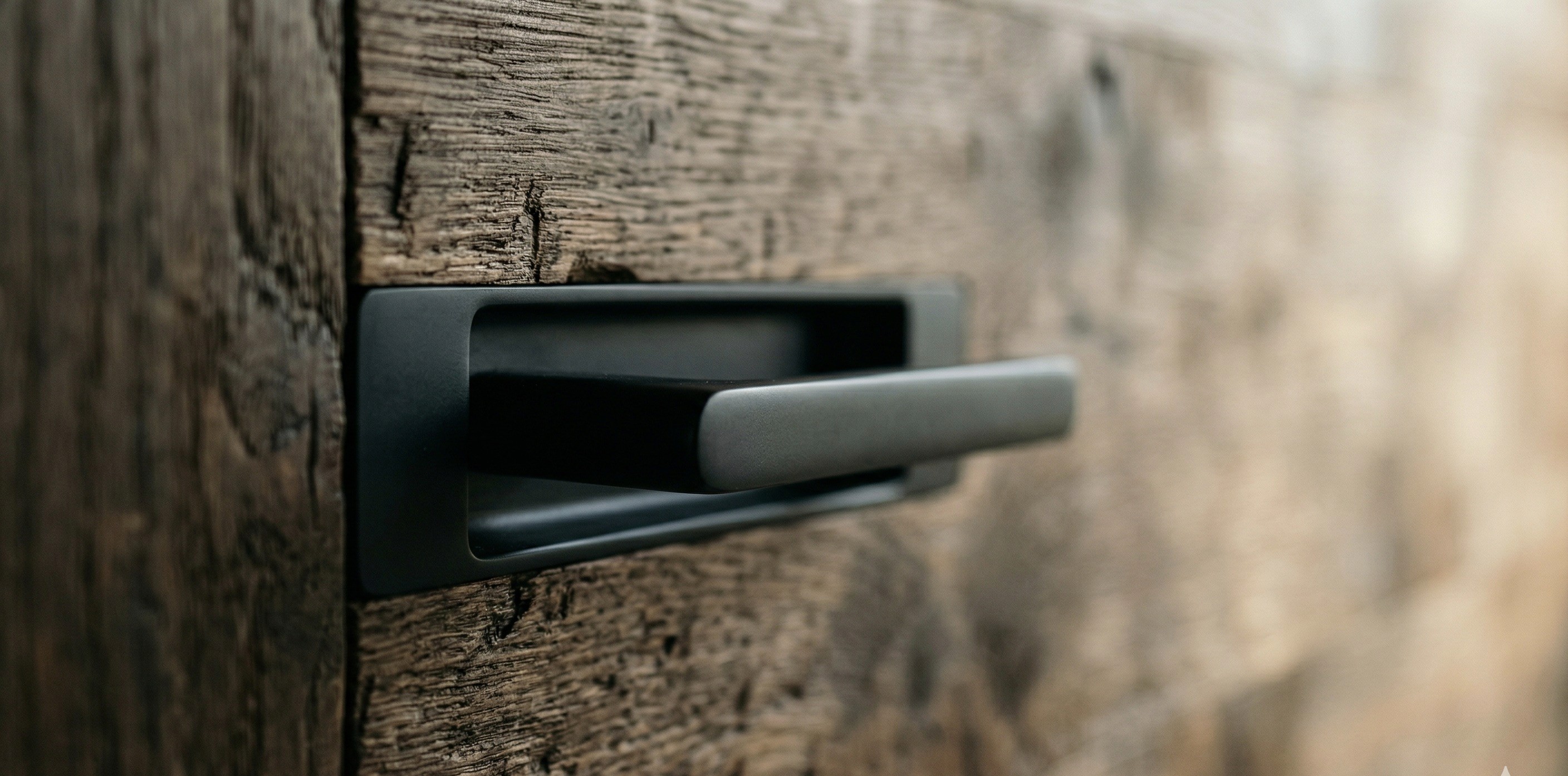 a gray couch with four pillows on it