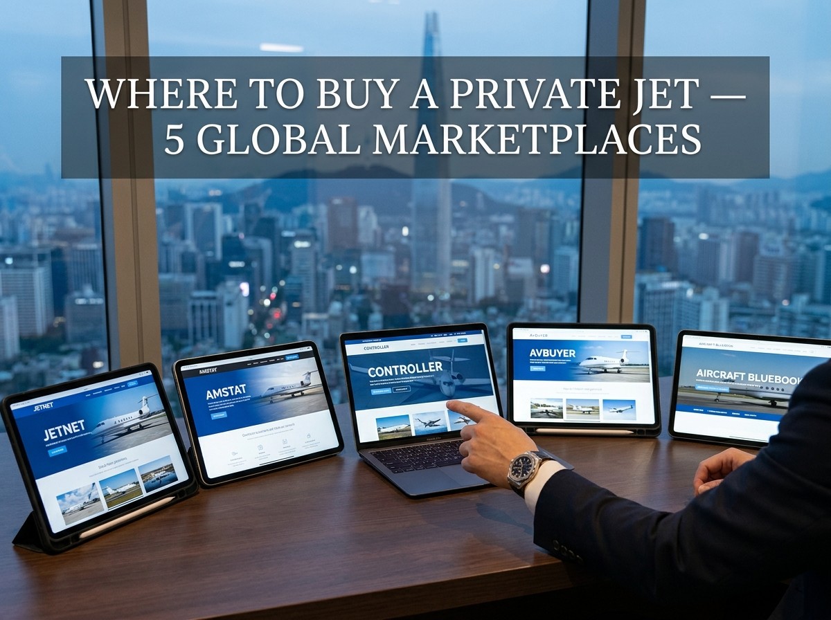 JetNet AMSTAT Controller private jet marketplace comparison — listing search and valuation analytics