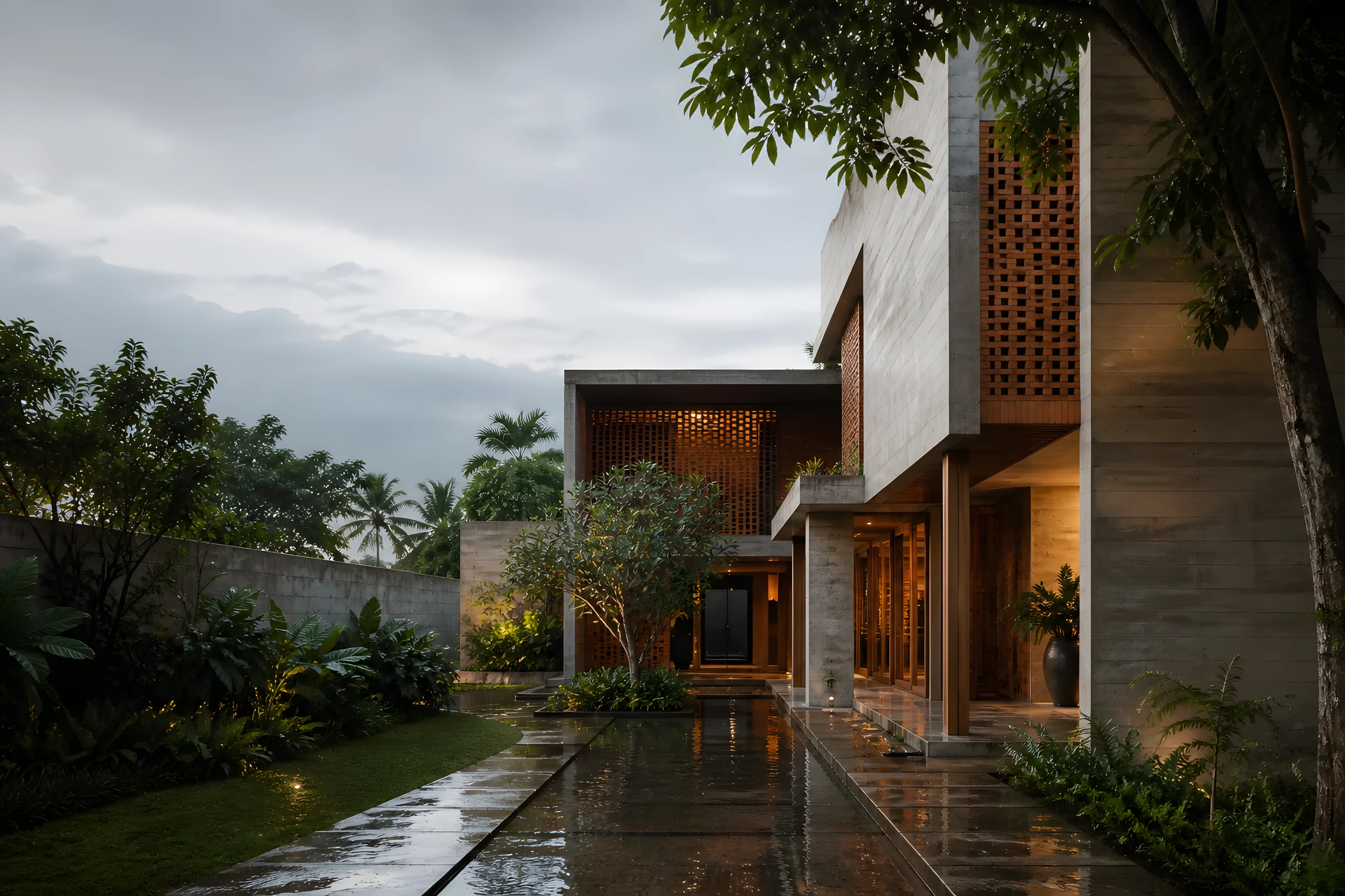 A calm AUREL courtyard residence shaped by tropical light and landscape