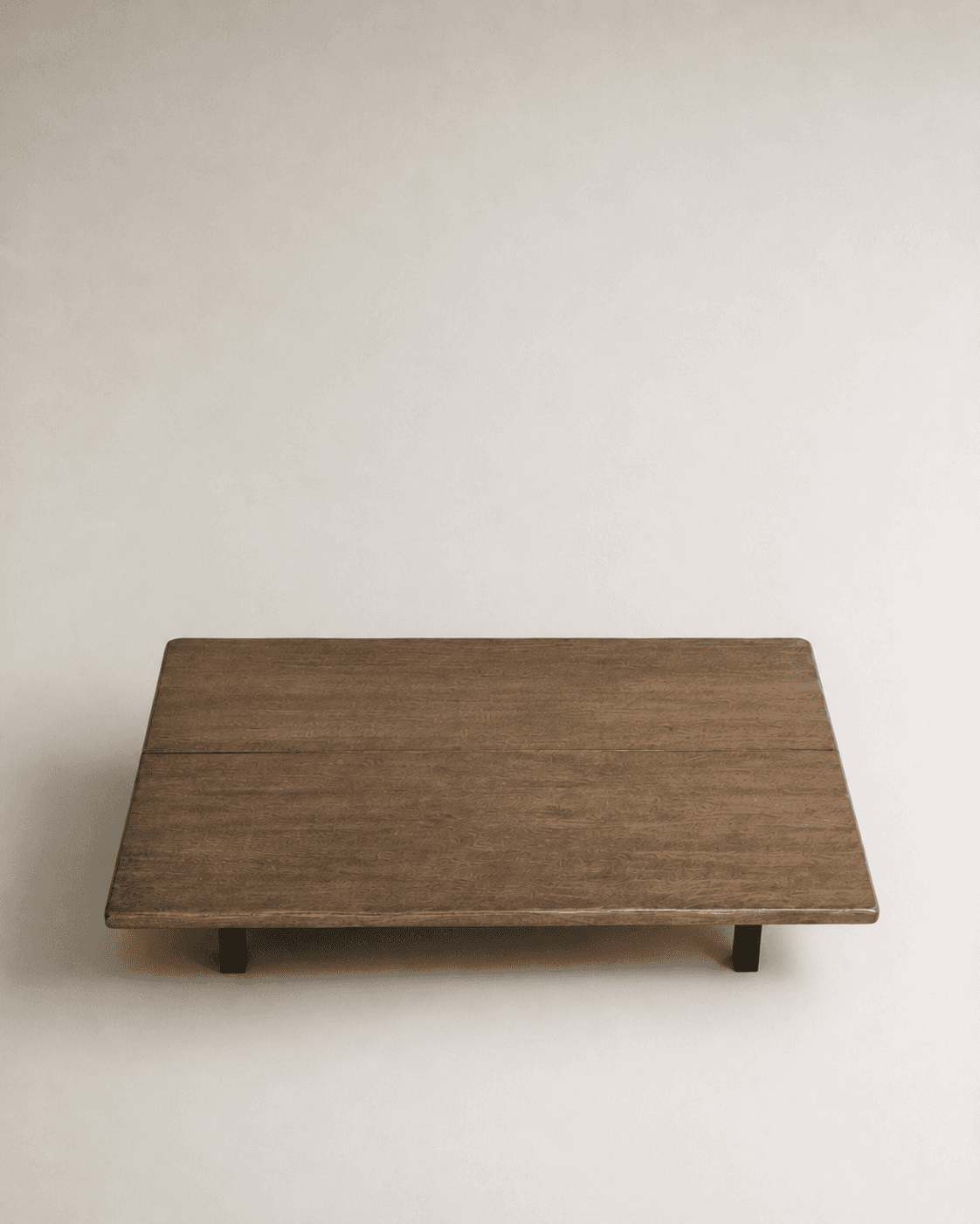 Minimalist wooden table in soft tones