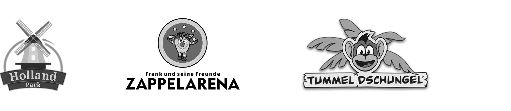 Logos of partner venues that adopted the Self-Checkout Terminal, including Holland-Park, Zappelarena, and Tummel Dschungel.