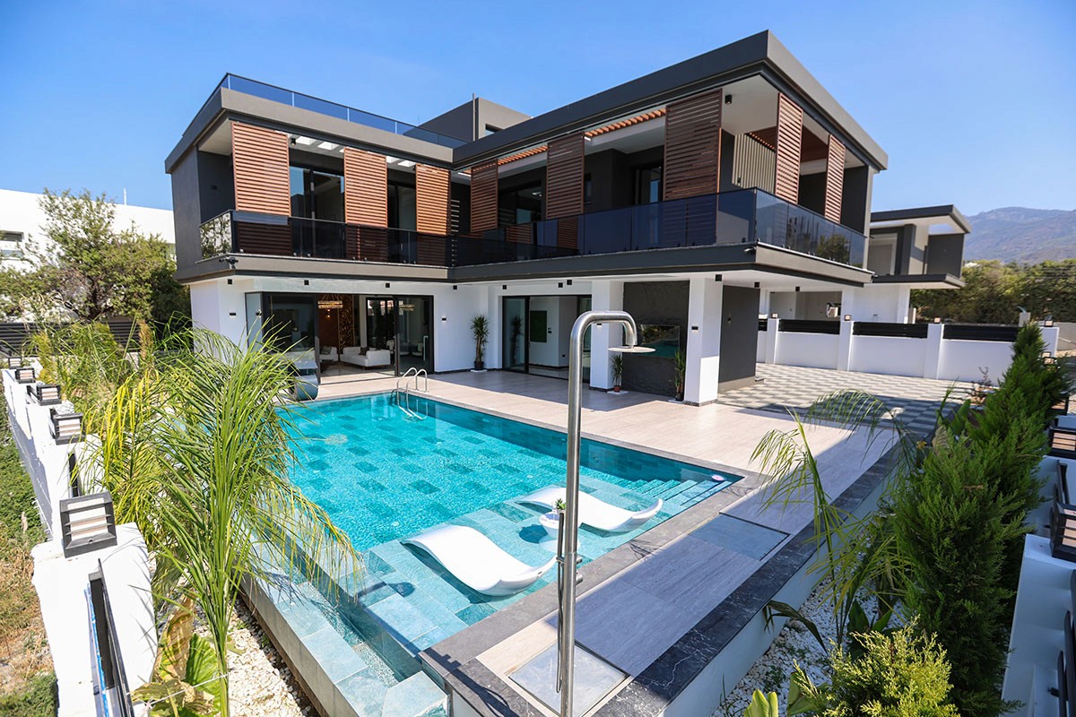 Luxury villa exterior view in Northern Cyprus