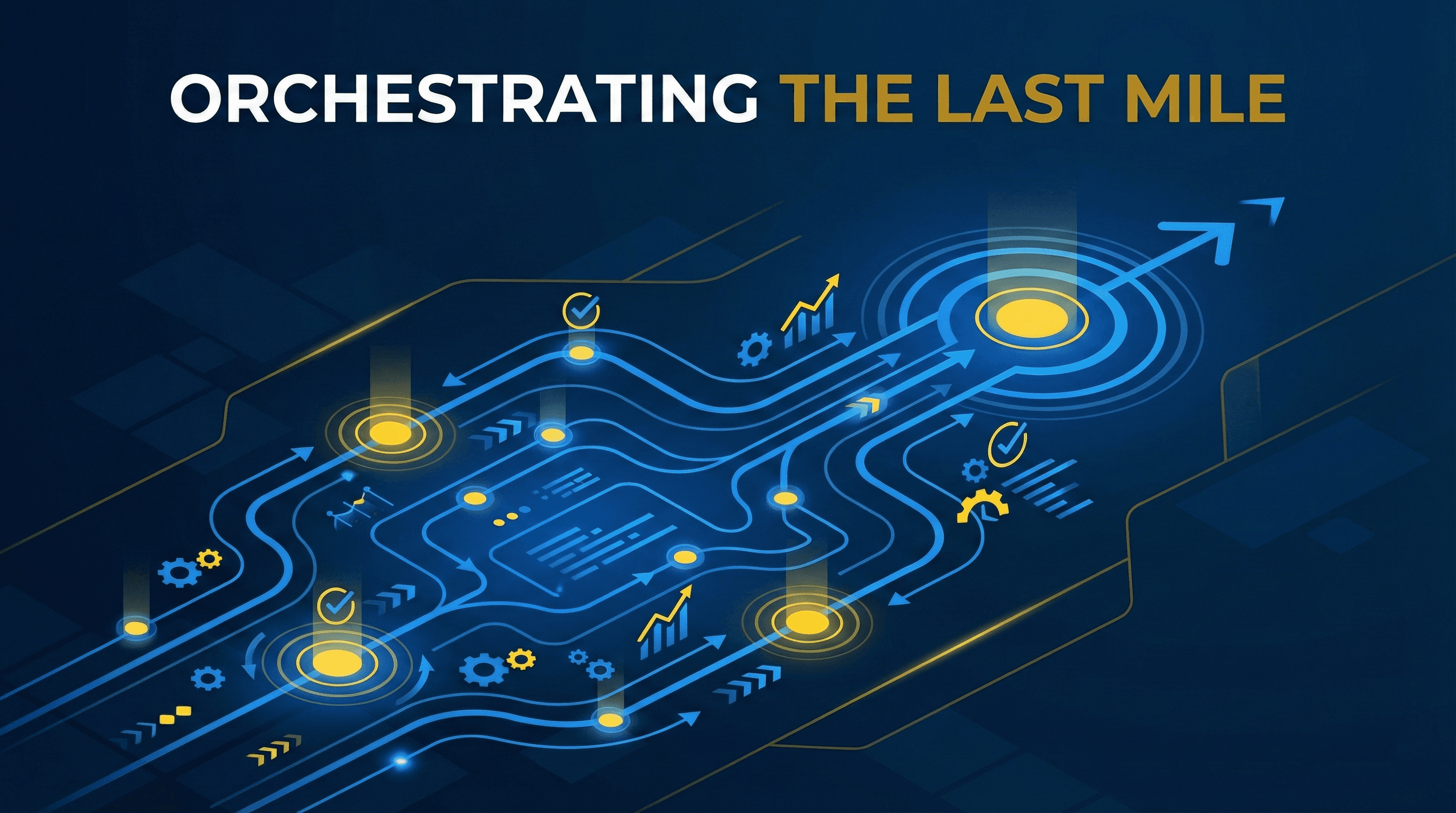 Orchestrating the Last Mile - operations visualization with strategic blue and Michigan maize branding