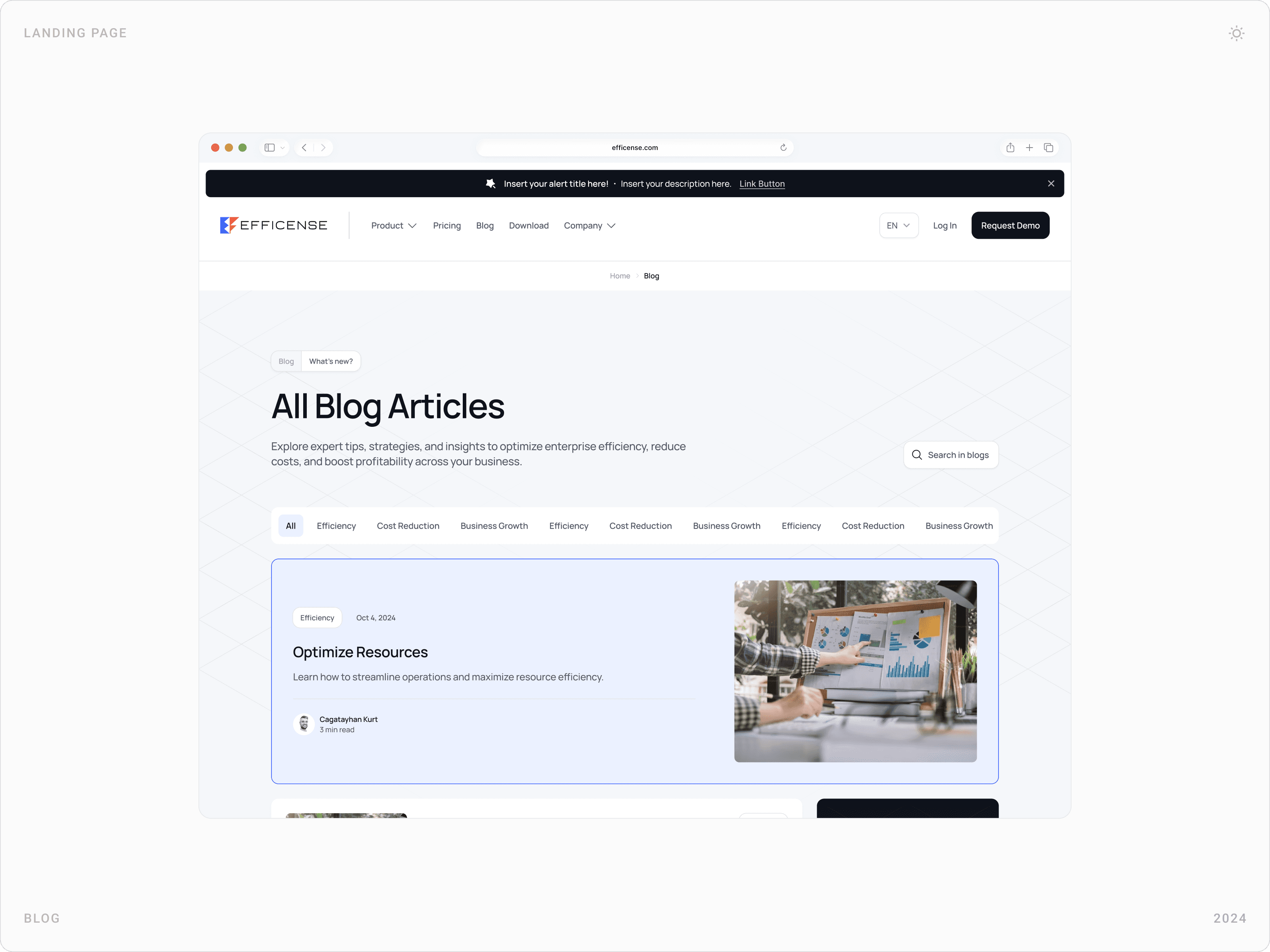 Professional Enterprise Blog Listing Page Design
