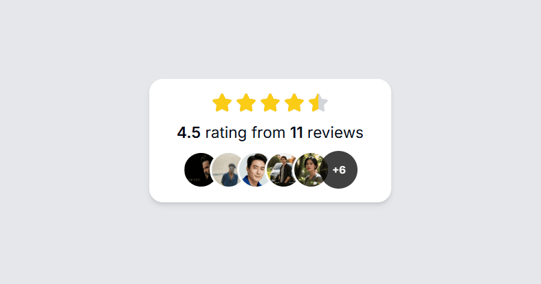 Face stars badge | Gridapps Testimonials