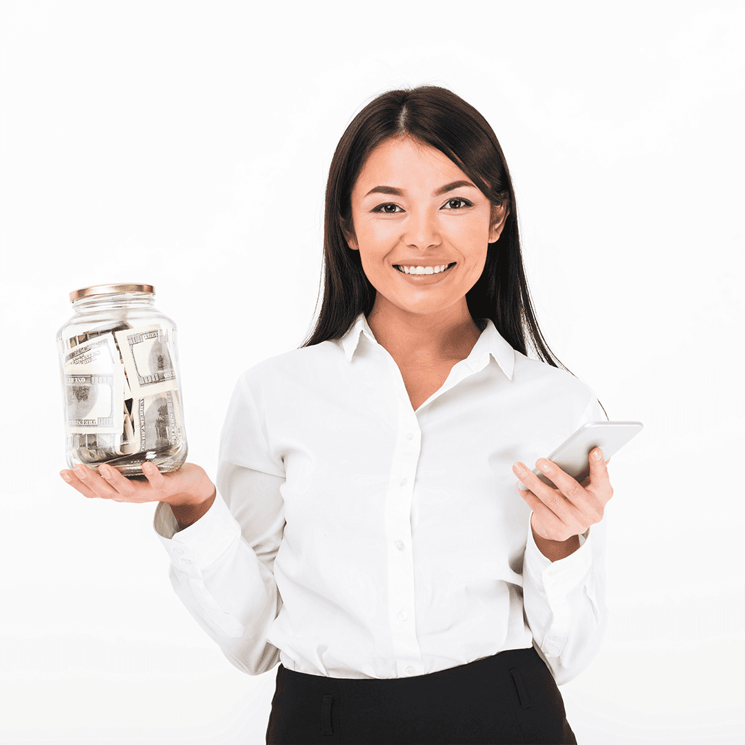 woman with money
