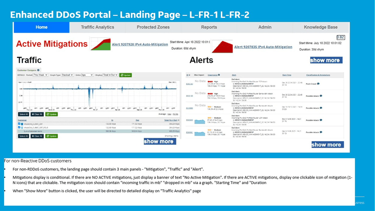 Portal landing page instructions for Non-Reactive customers