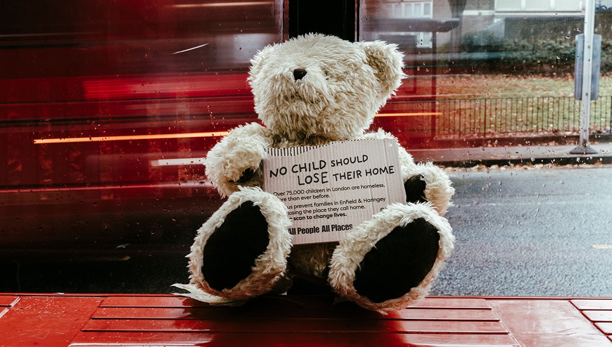 Close up of clothes stuck to a billboard