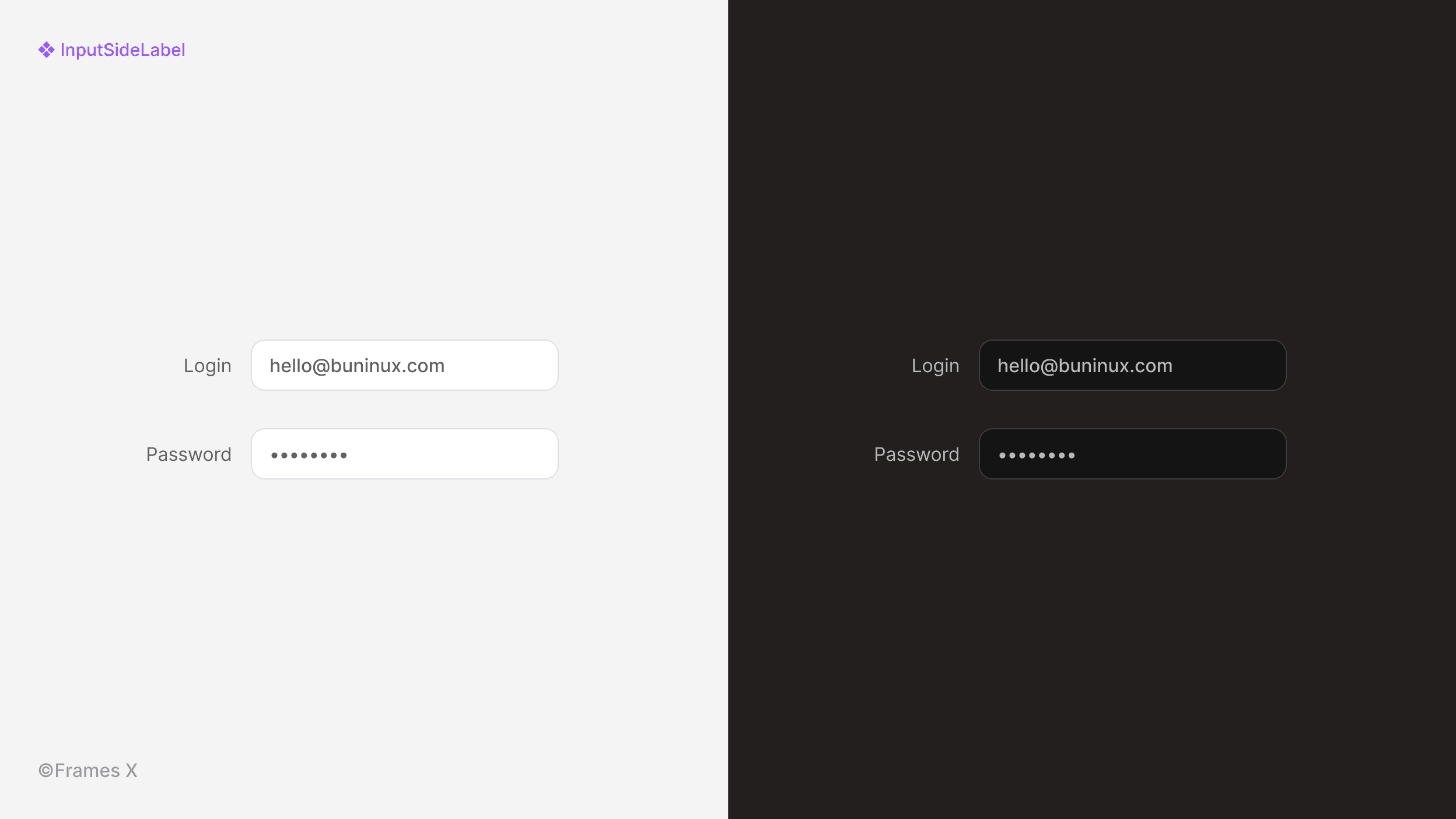 Side Label Input UI Component for Figma