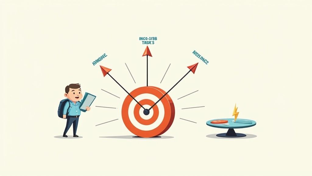 A detailed architectural blueprint on a desk, symbolizing the careful design of a skill test.