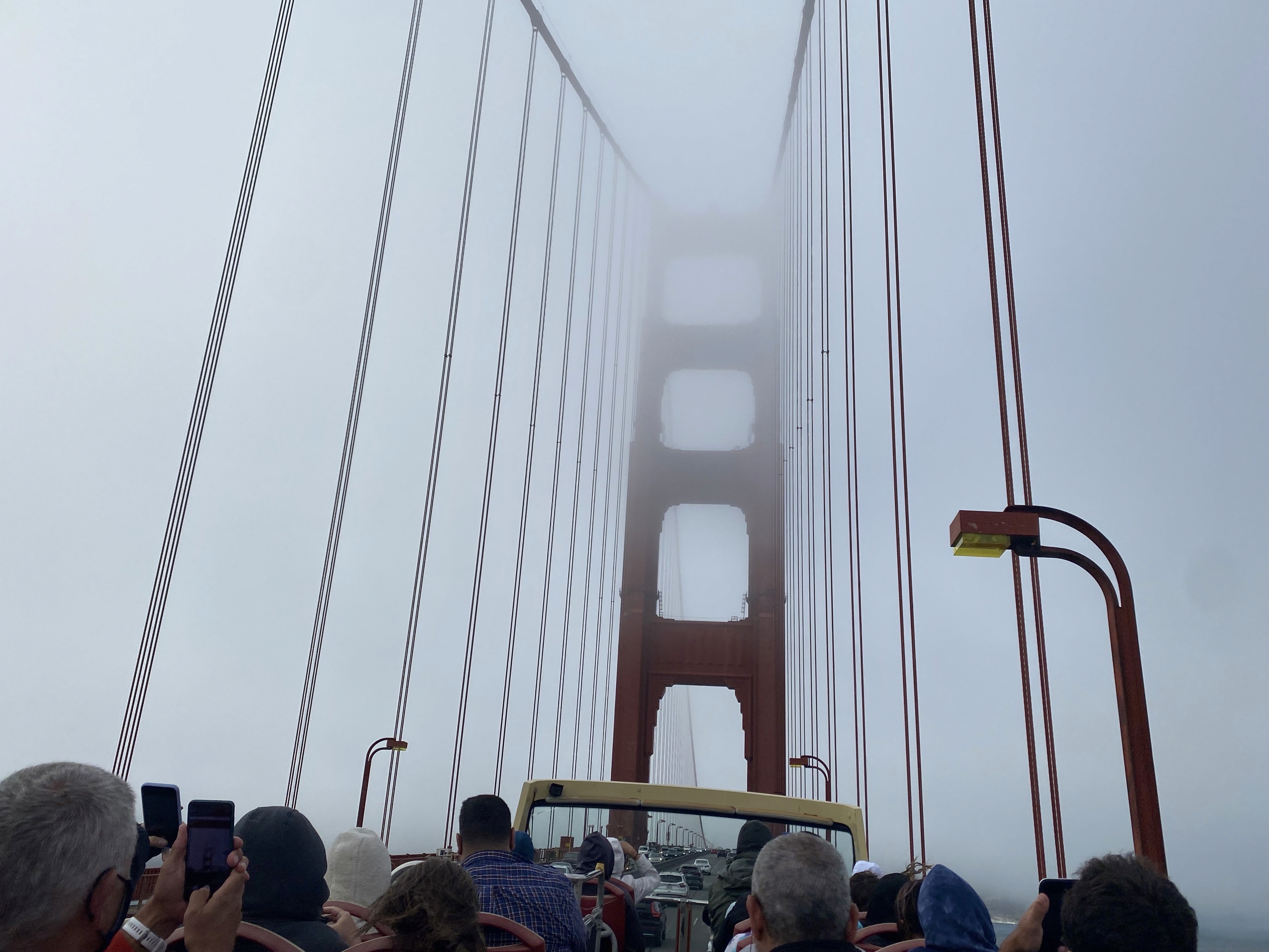 Golden gate bridge in the fog