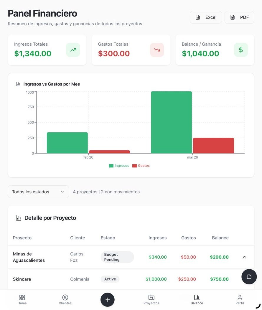 An image of Freelio's budget ui