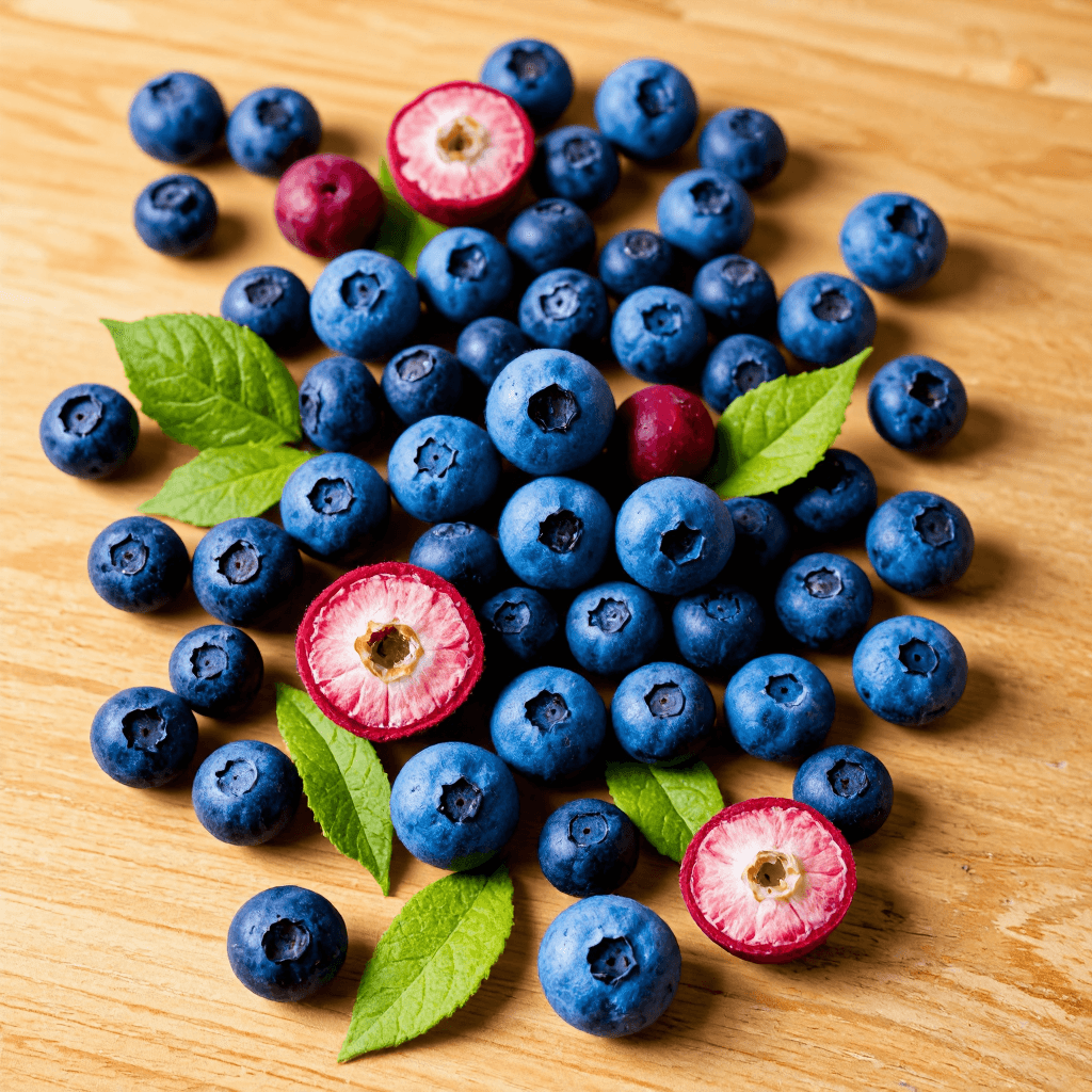 product photography of felt blueberry shapes