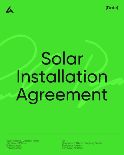 Solar Installation Agreement
