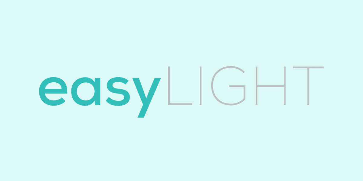 EasyLIGHT USA logo featuring turquoise 'easy' and grey 'LIGHT' symbolizing trust, quality, and the innovative window cleaning system.