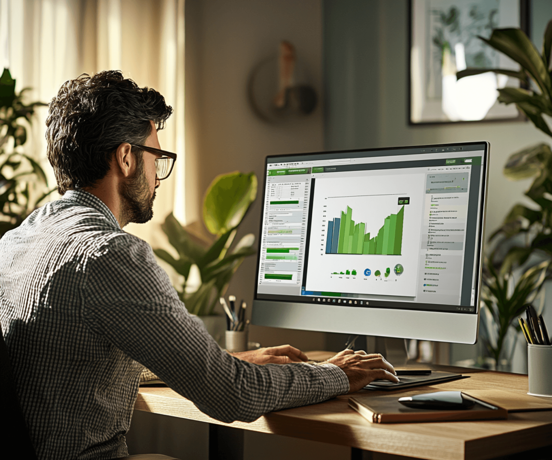 Person checking their website analytics
