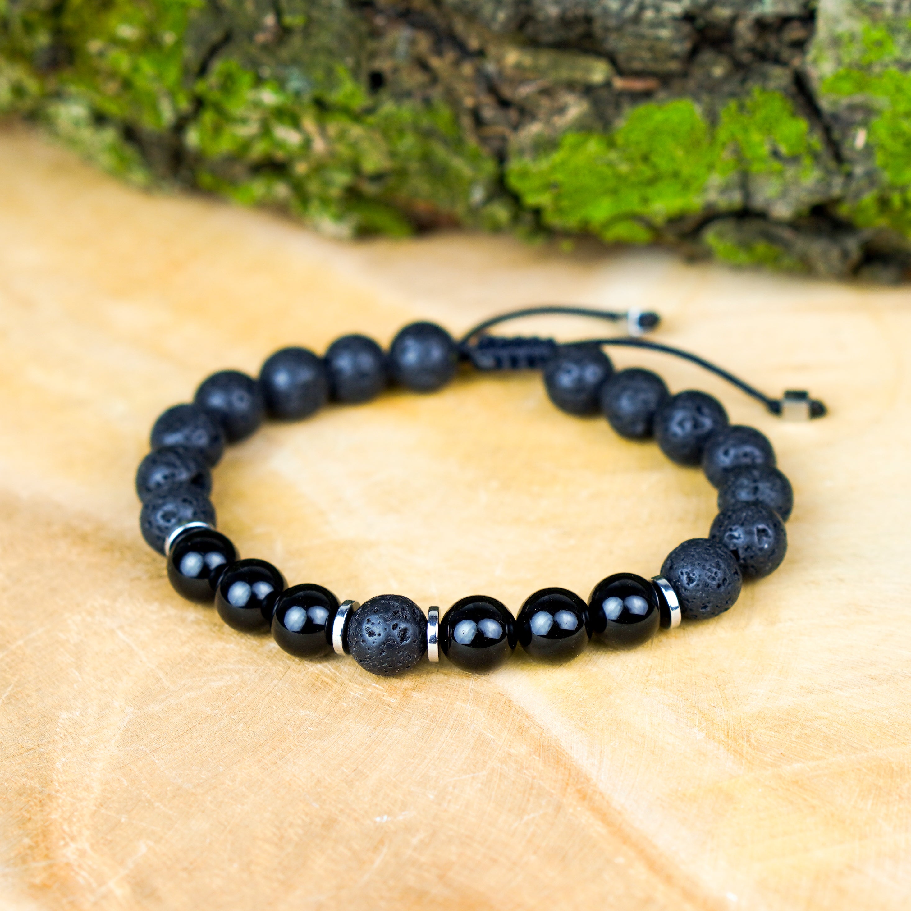 Stylowa bransoletka CORE z onyksem lawą hematytem – dodatek dla mężczyzny z charakterem