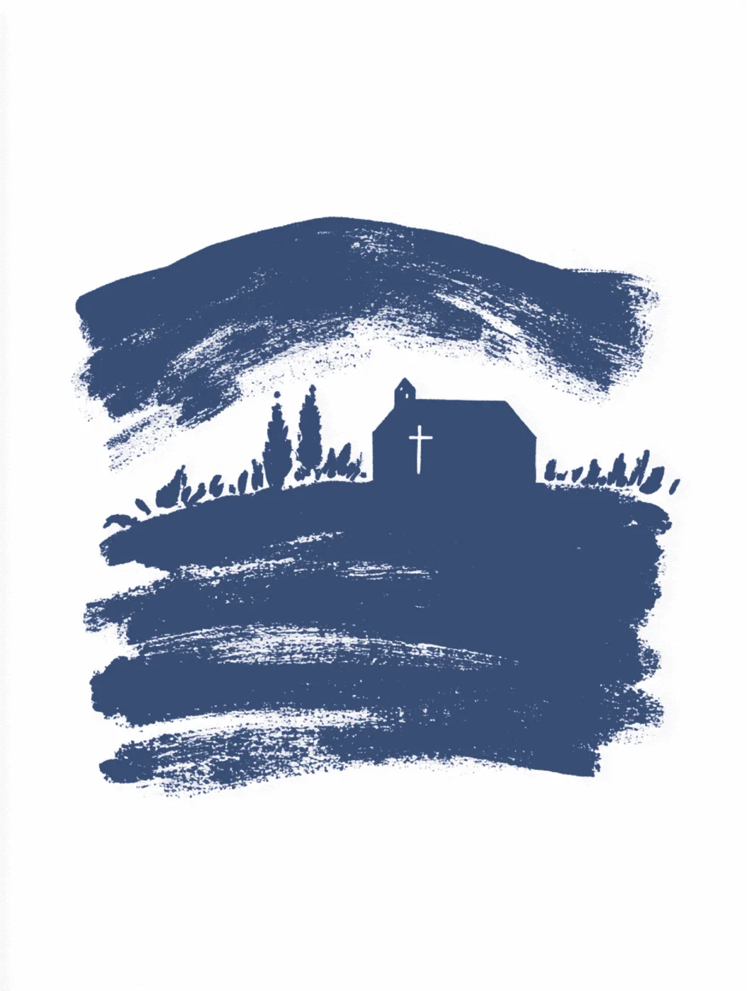 Blue landscape illustration