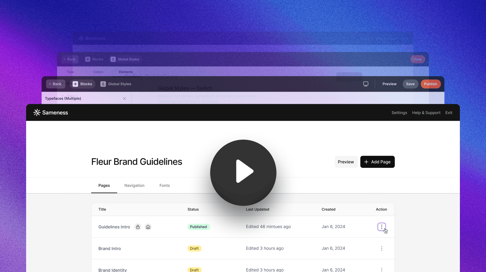 various brand elements showcasing designer use cases