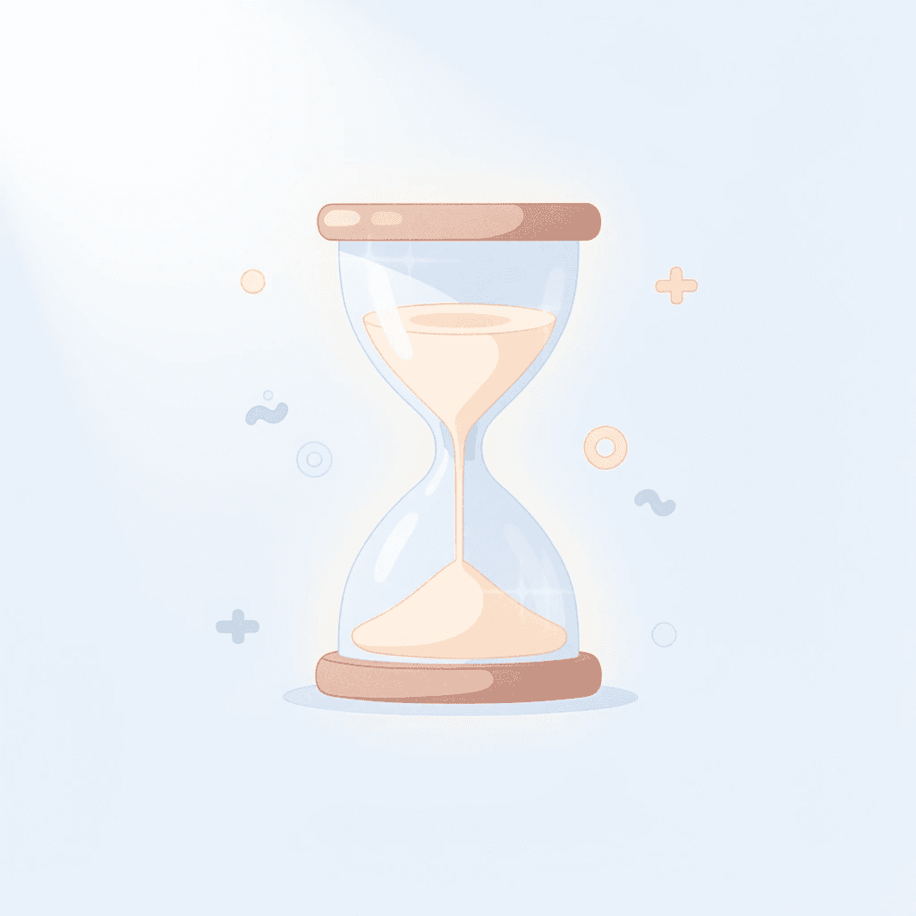 Hourglass icon representing technical debt compounding over time