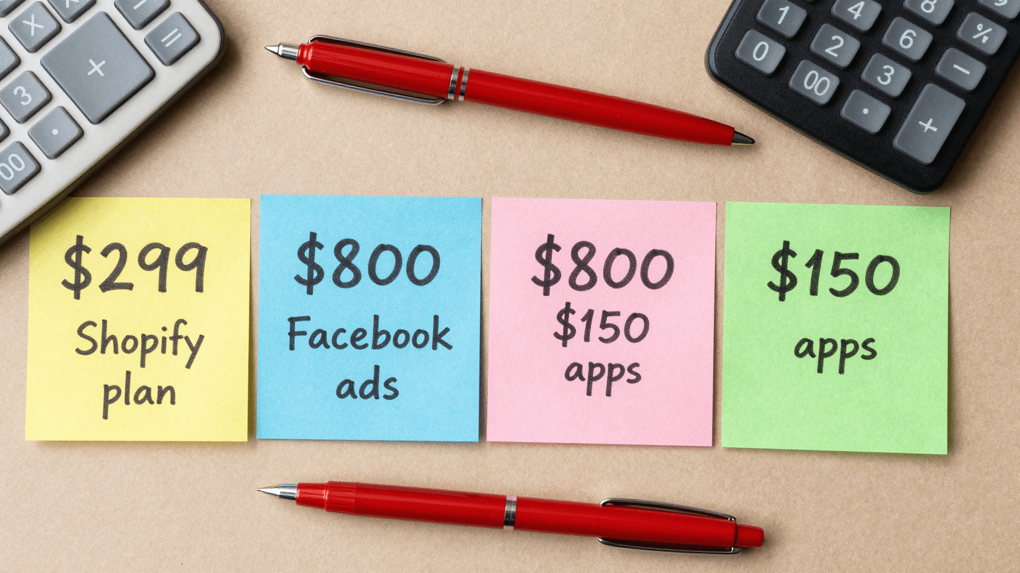Breakdown of Shopify dropshipping monthly costs
