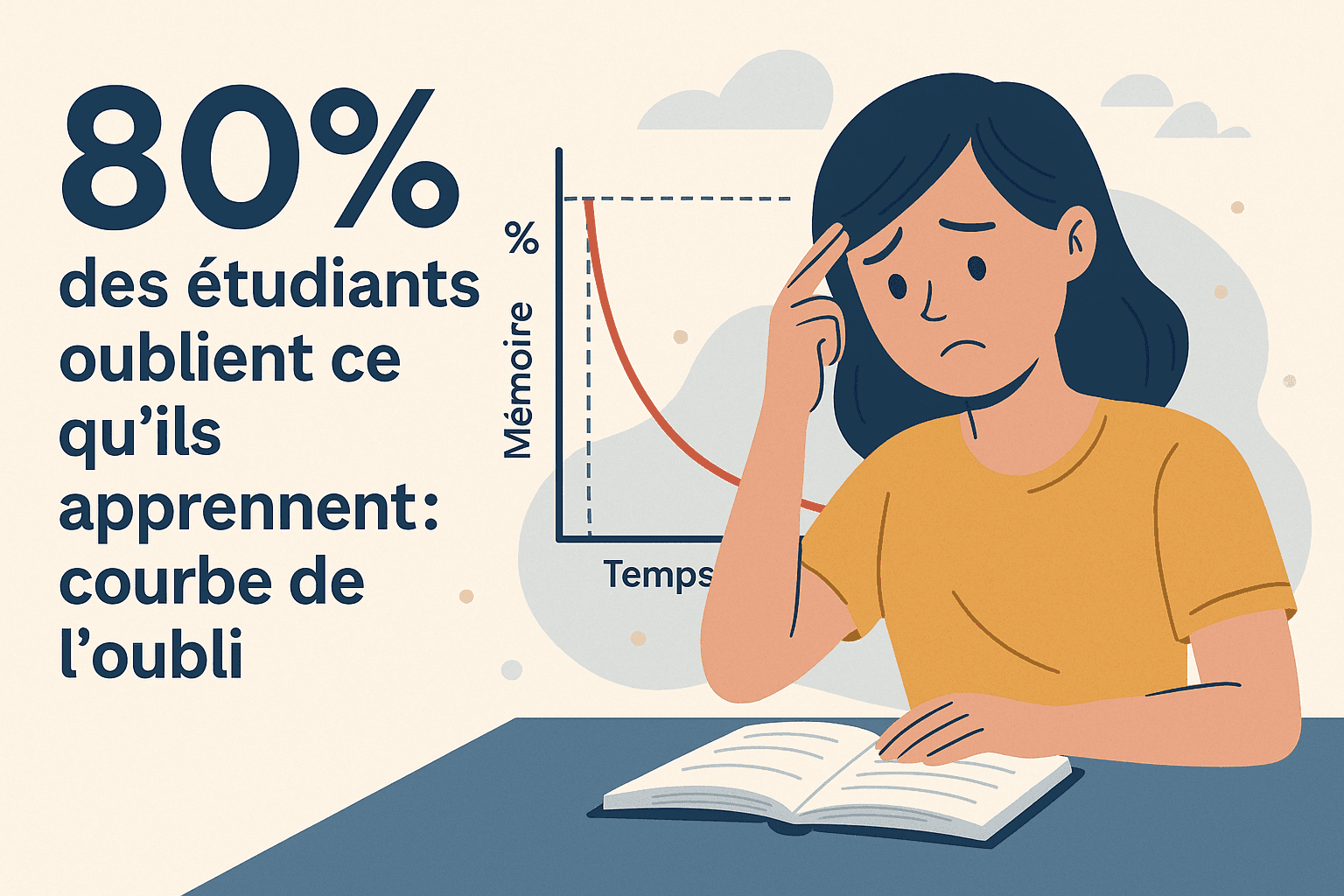 80% des étudiants oublient ce qu’ils apprennent : comment dompter la courbe de l’oubli pour retenir enfin tes cours
